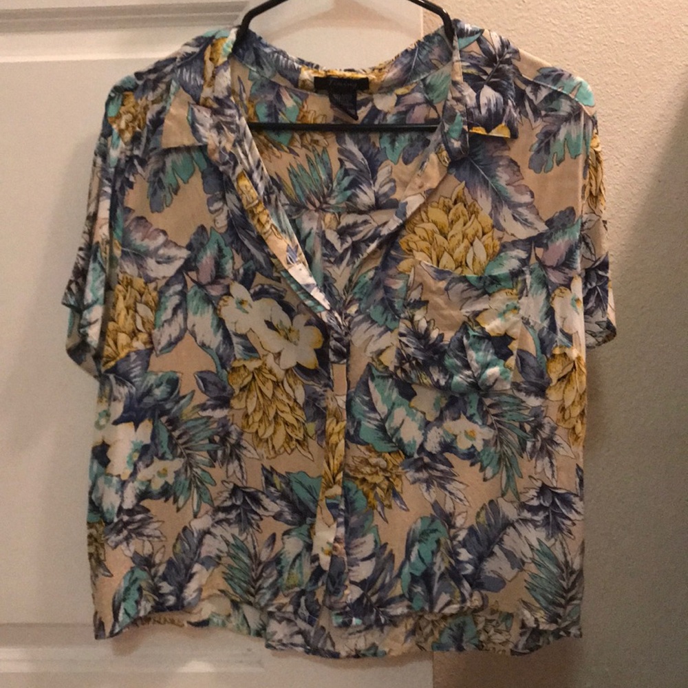 Button up hawaiian shirt - crop top